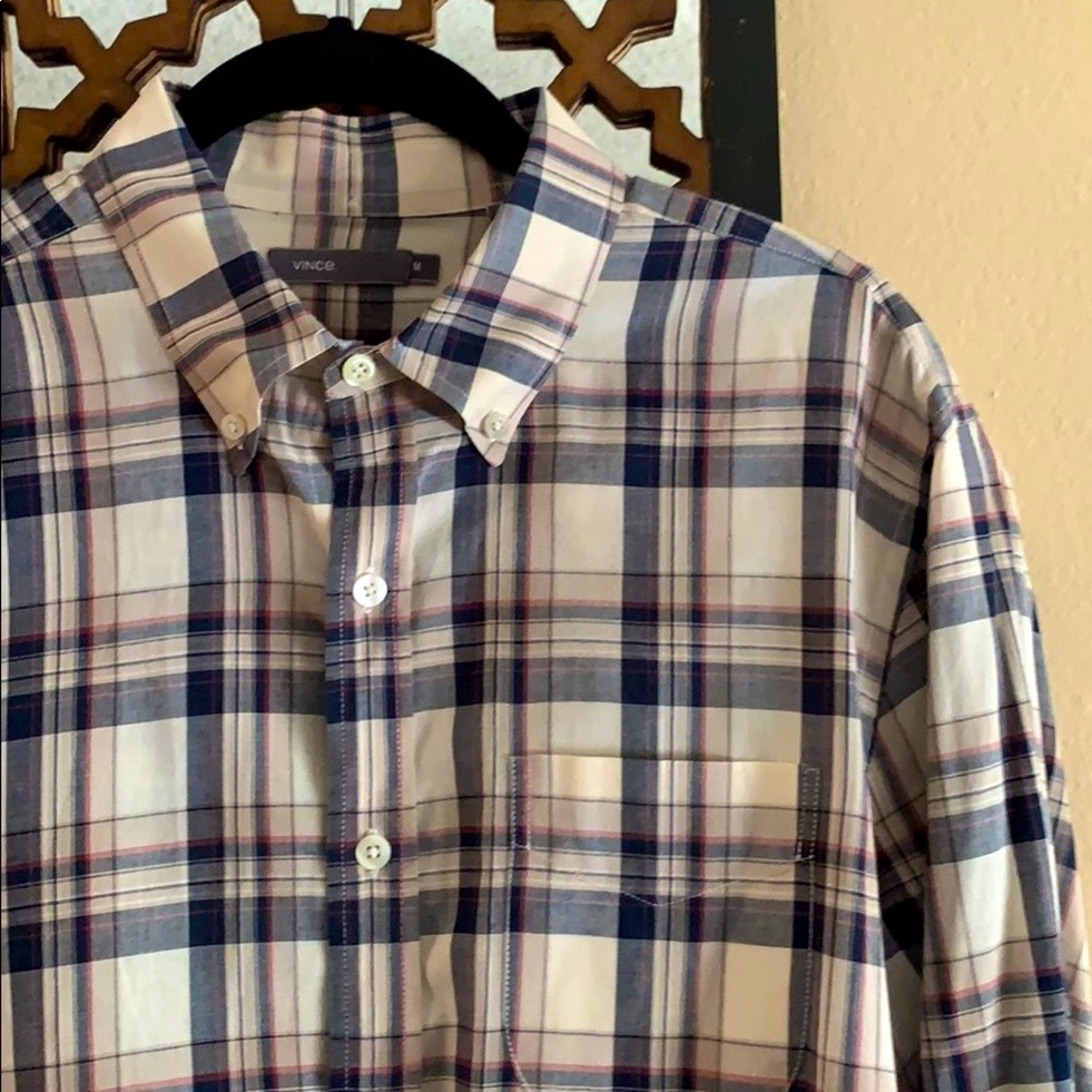 Vince Plaid Button-down Long Sleeve Shirt |Medium
